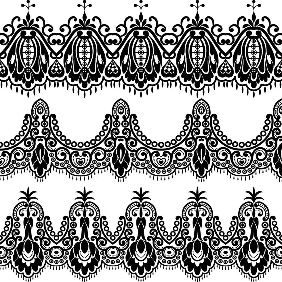 Seamless lace set vector