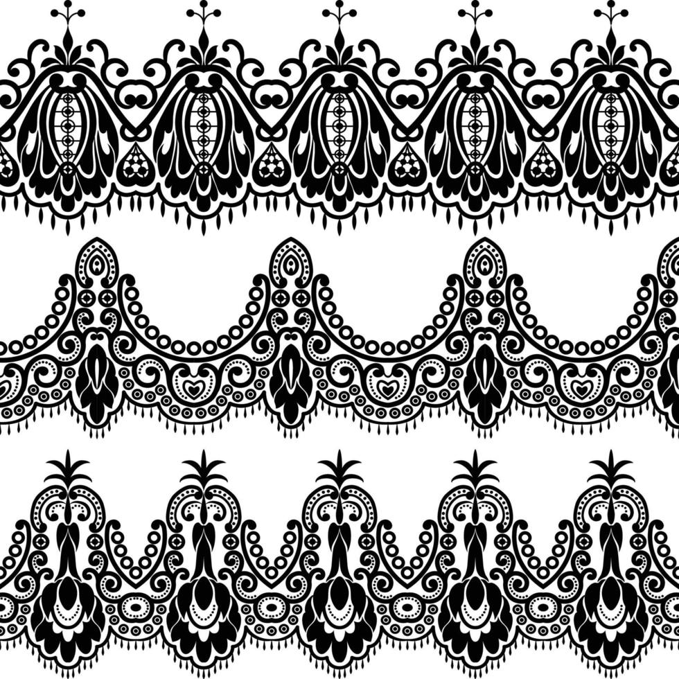 Seamless lace set vector