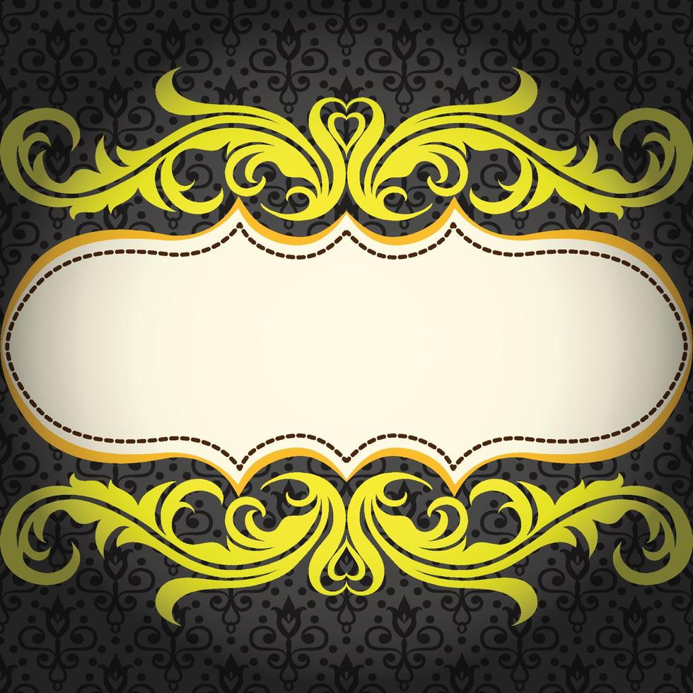 Vector Damask Pattern and Frame