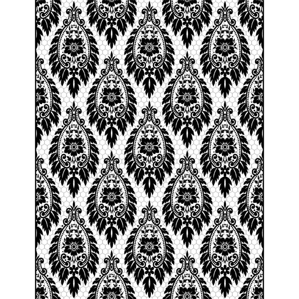 Seamless damask pattern vector