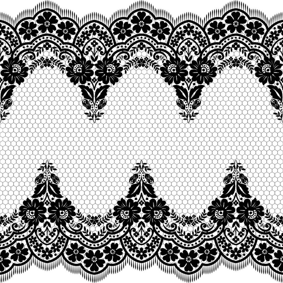 Seamless white floral lace pattern vector