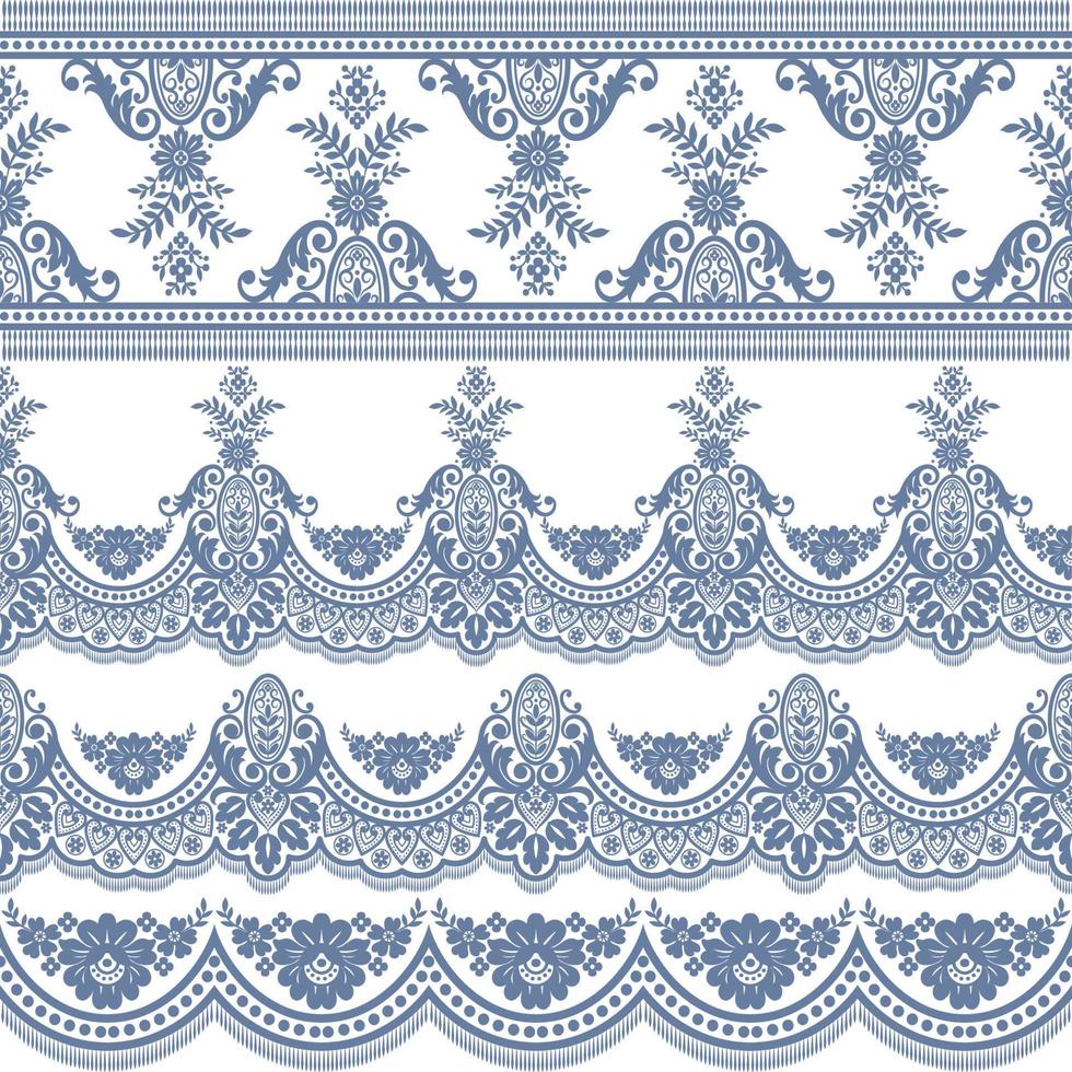 Seamless lace set vector