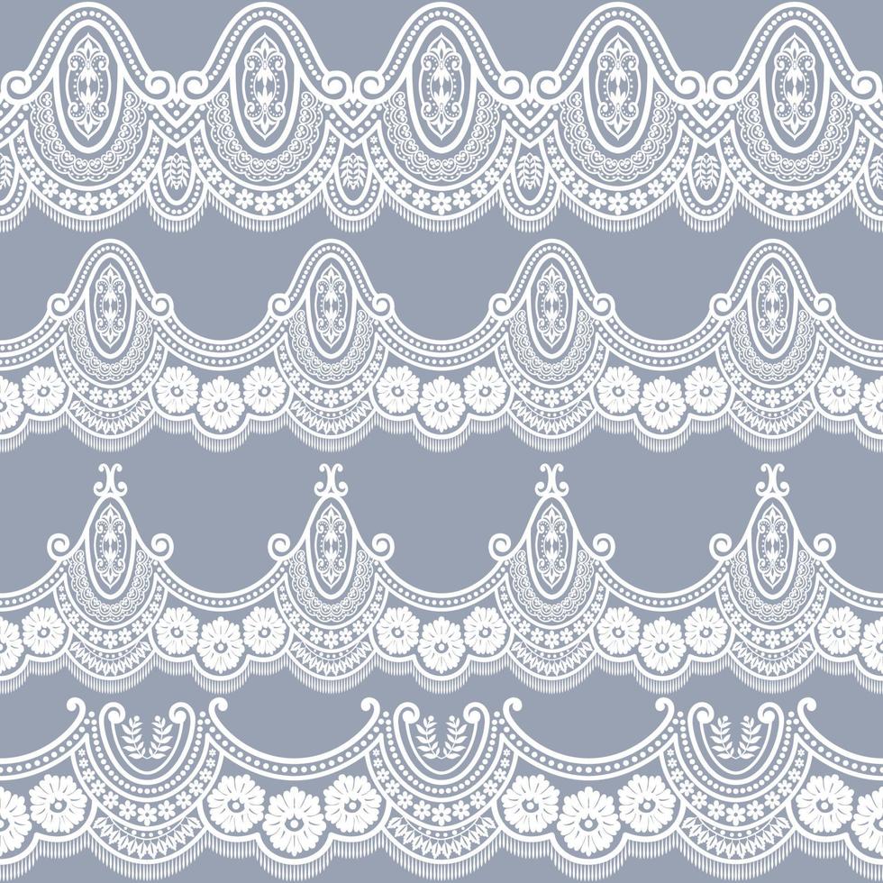 Seamless lace set vector