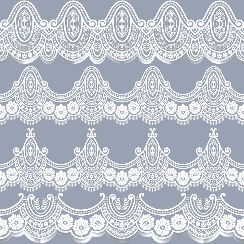 Seamless lace set vector