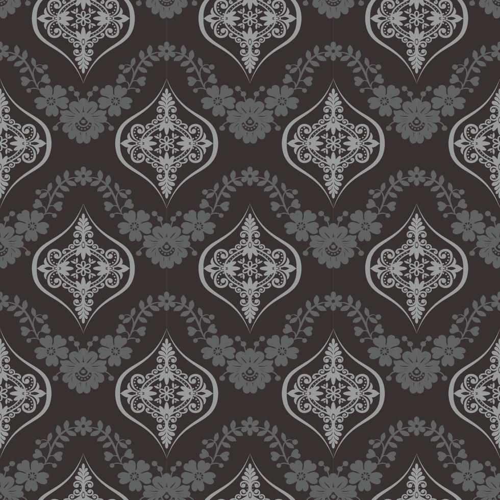 Seamless damask pattern vector