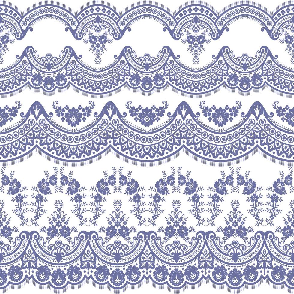 Seamless flower lace pattern vector