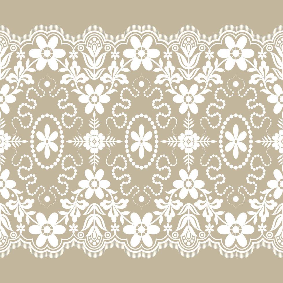 Lace seamless pattern with flowers vector
