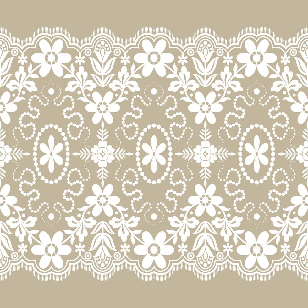 Lace seamless pattern with flowers vector