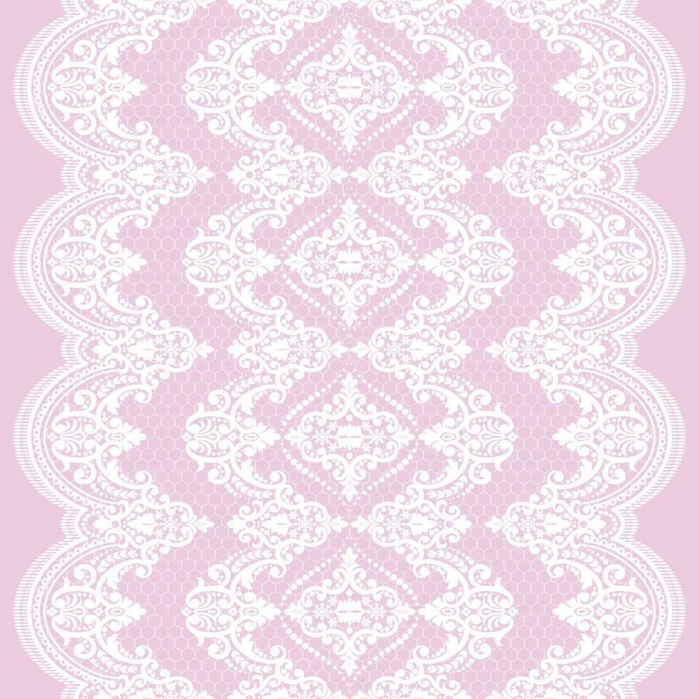 Lace seamless pattern with flowers vector