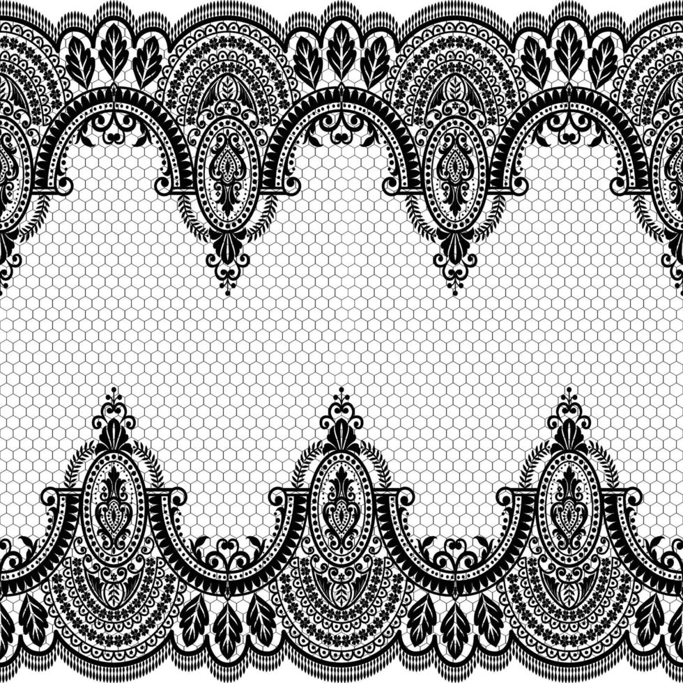 Lace seamless pattern with flowers vector