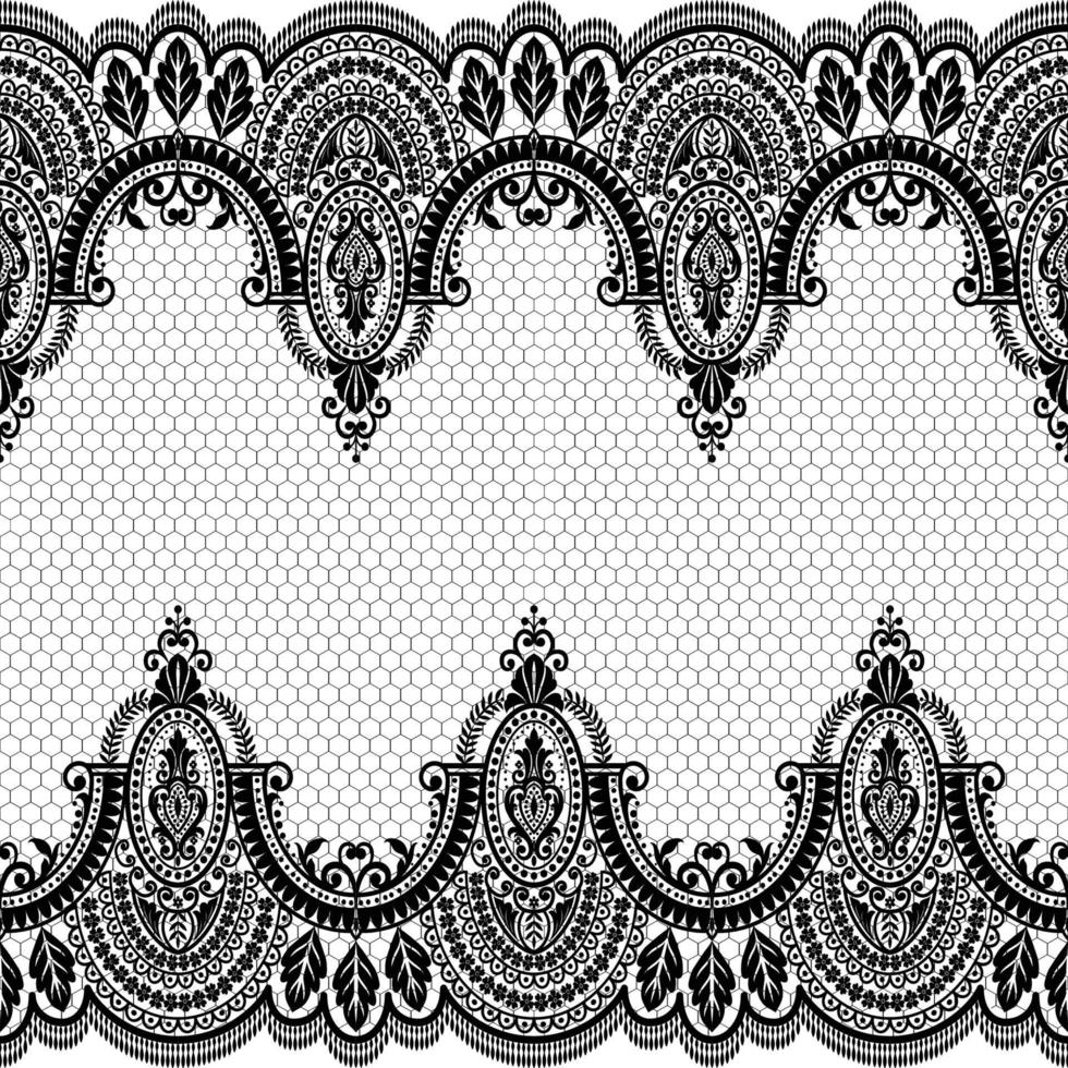 Lace seamless pattern with flowers vector