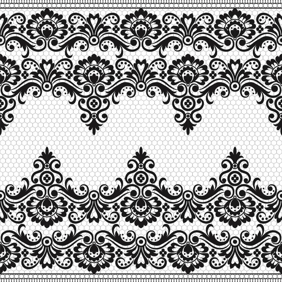 Seamless flower lace pattern vector