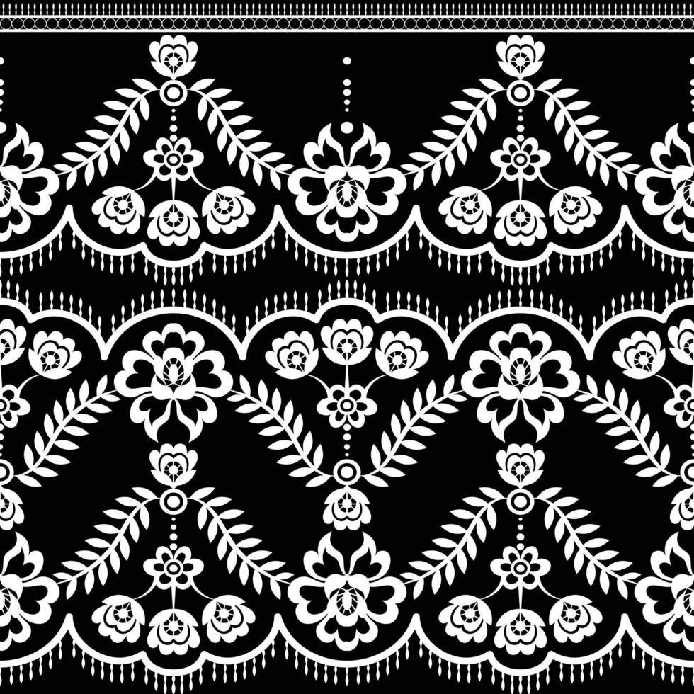 Seamless flower lace pattern vector