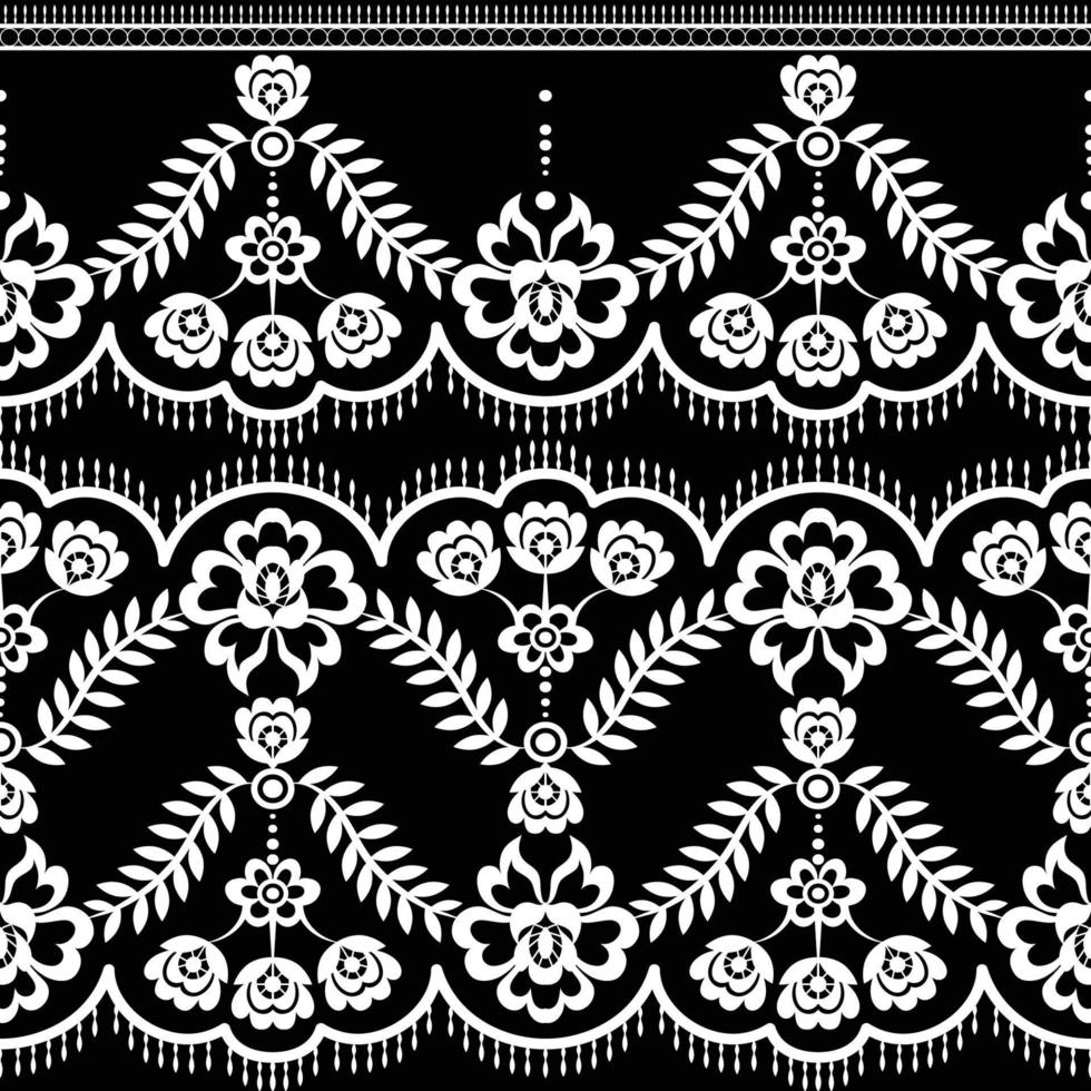 Seamless flower lace pattern vector