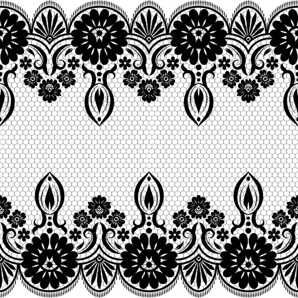 Seamless white floral lace pattern vector