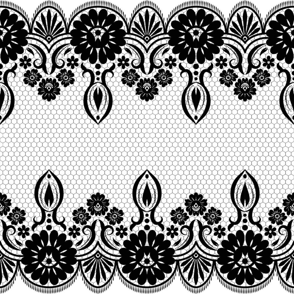 patrón de encaje floral blanco transparente vector