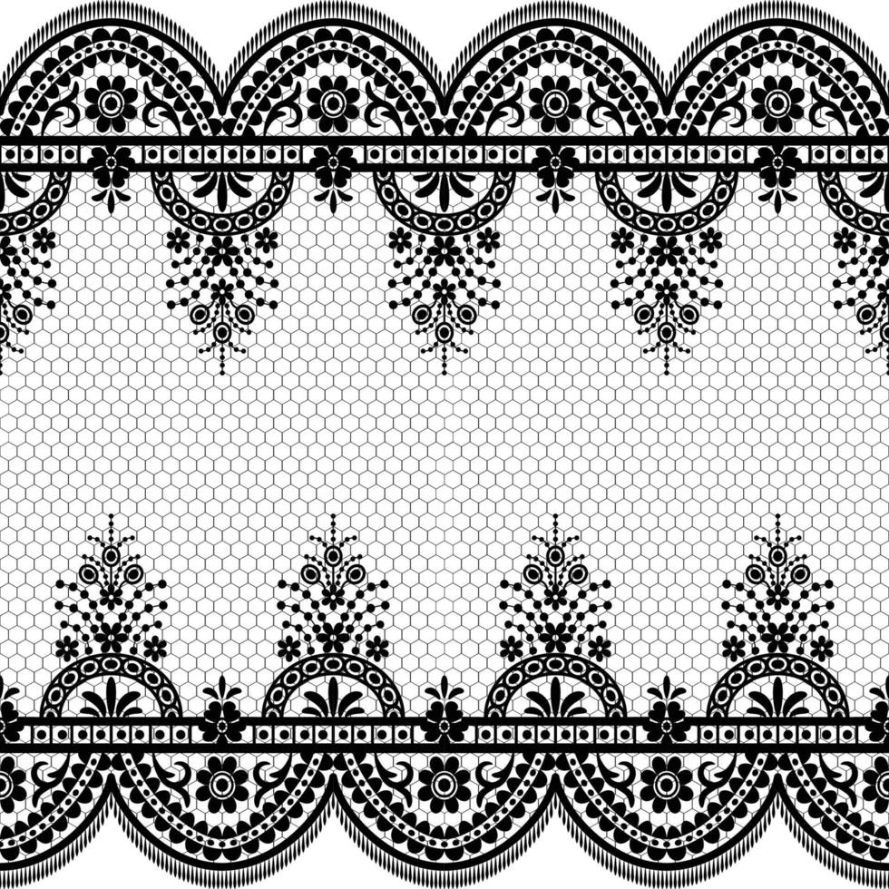 Seamless white floral lace pattern vector