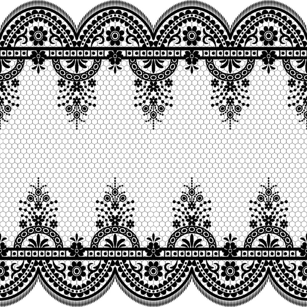 patrón de encaje floral blanco transparente vector