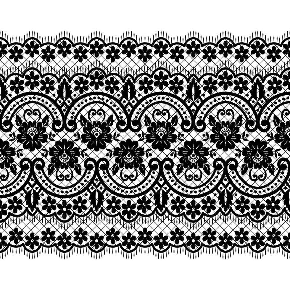 Seamless white floral lace pattern vector