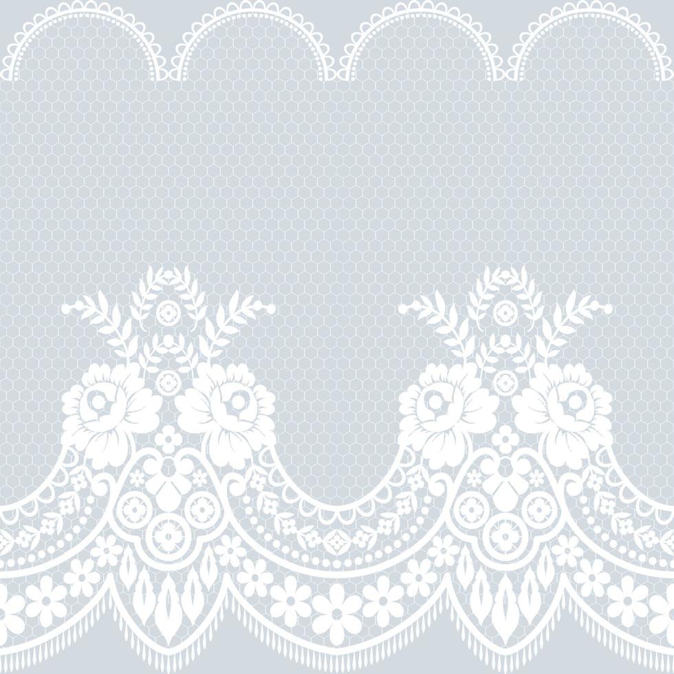 Lace seamless pattern with flowers vector
