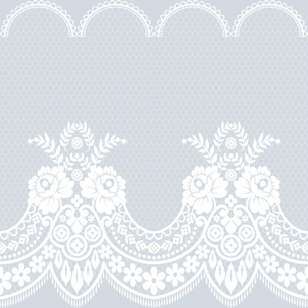 Lace seamless pattern with flowers vector