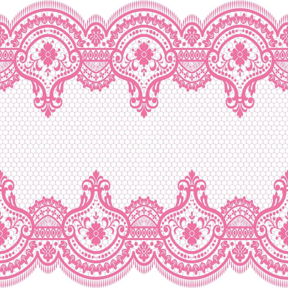 Lace seamless pattern with flowers vector