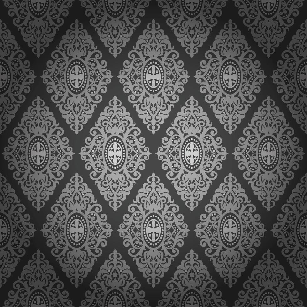 Seamless damask pattern vector