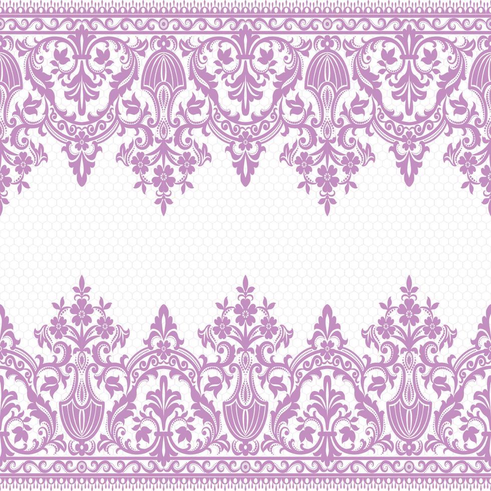 Lace seamless pattern with flowers vector