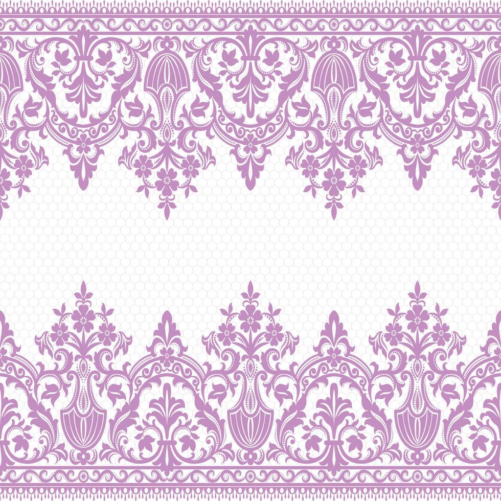 Lace seamless pattern with flowers vector