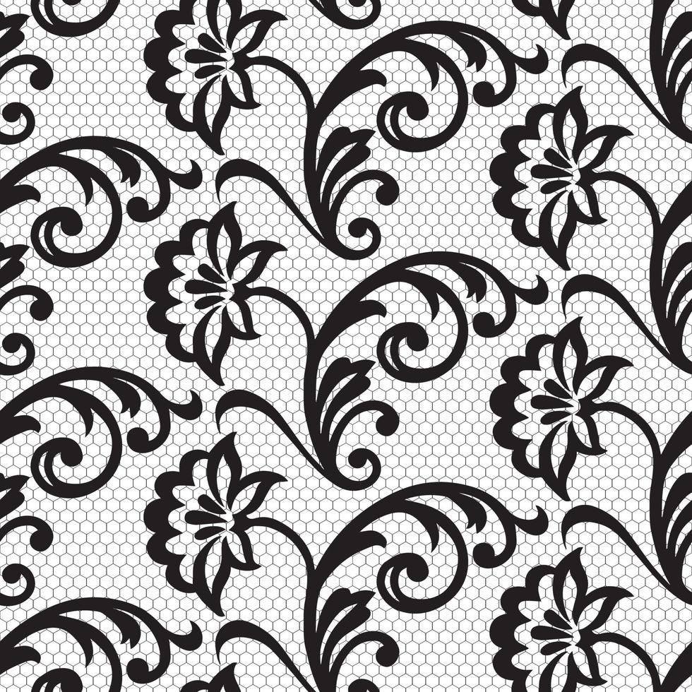 Seamless flower lace pattern vector