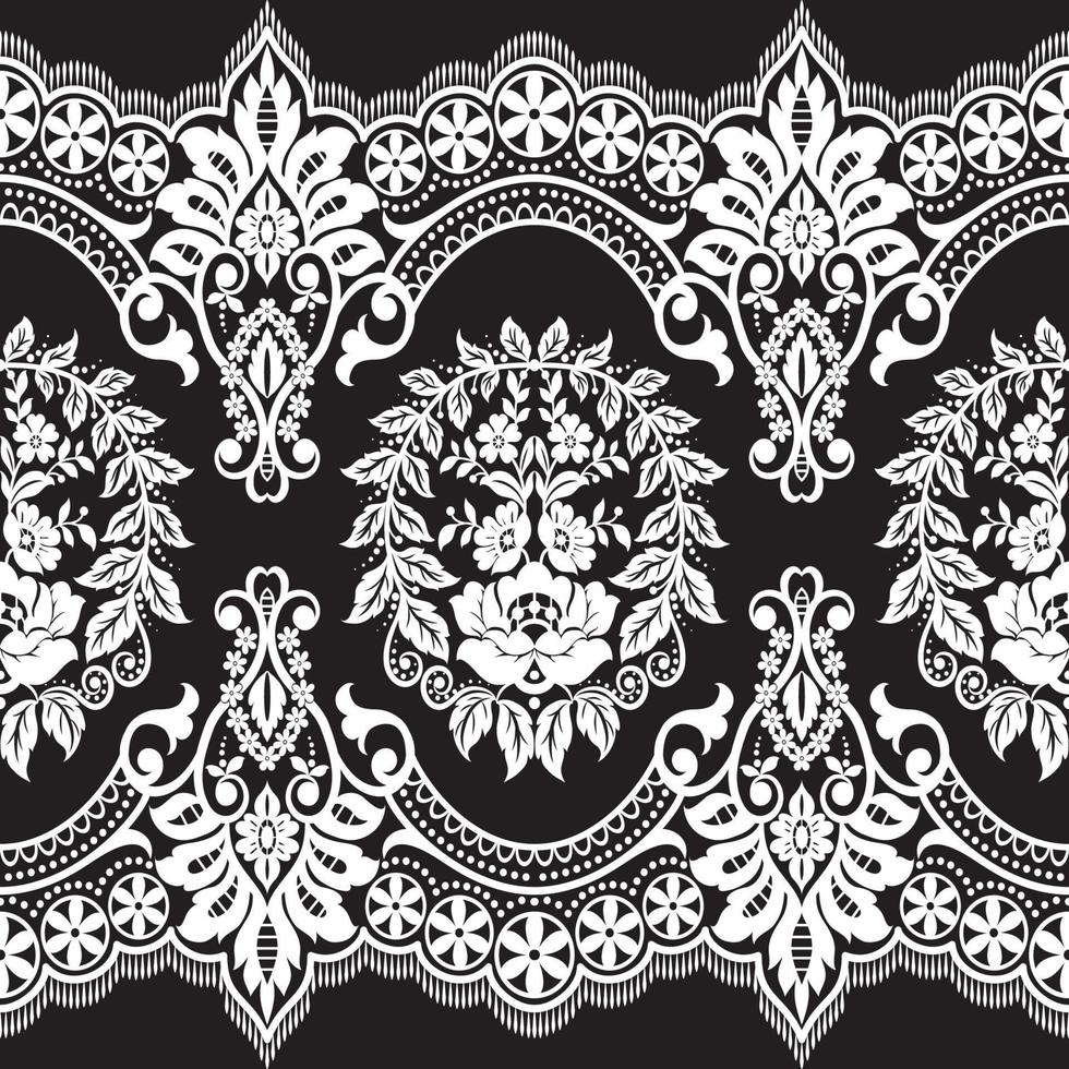 Seamless flower lace pattern vector