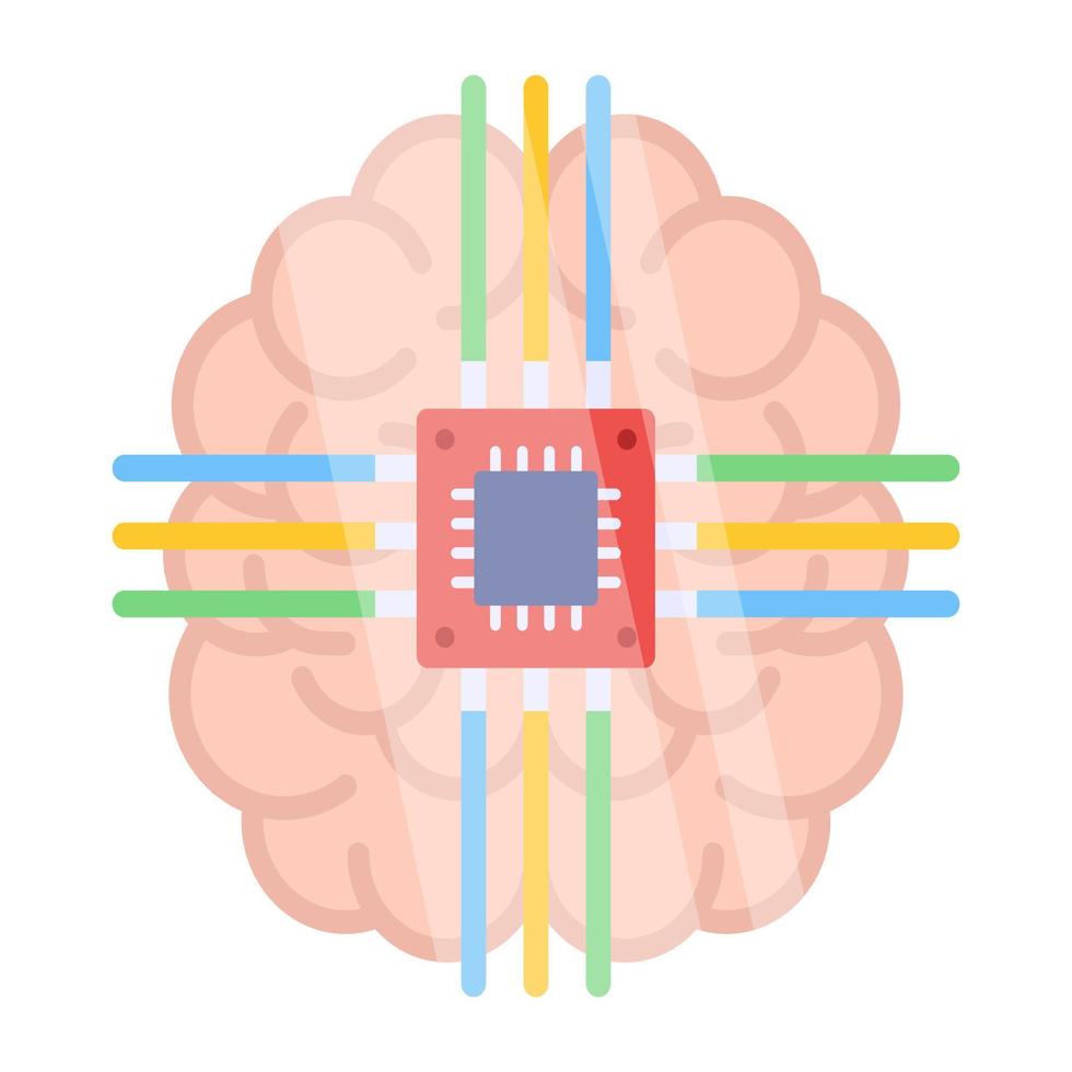 Perfect design icon of brain processor vector