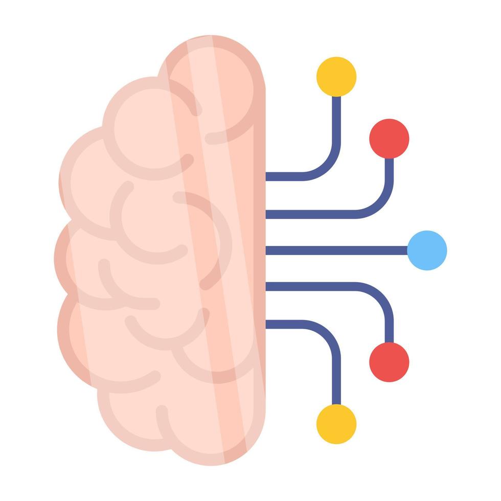 icono de descarga premium de cerebro artificial vector