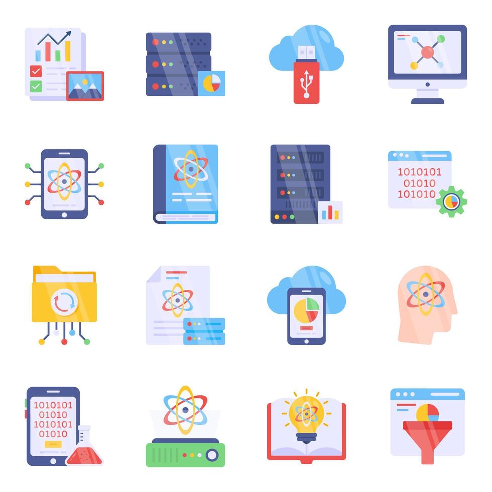 Pack of Data Science and Technology Flat Icons 8544284 Vector Art at ...