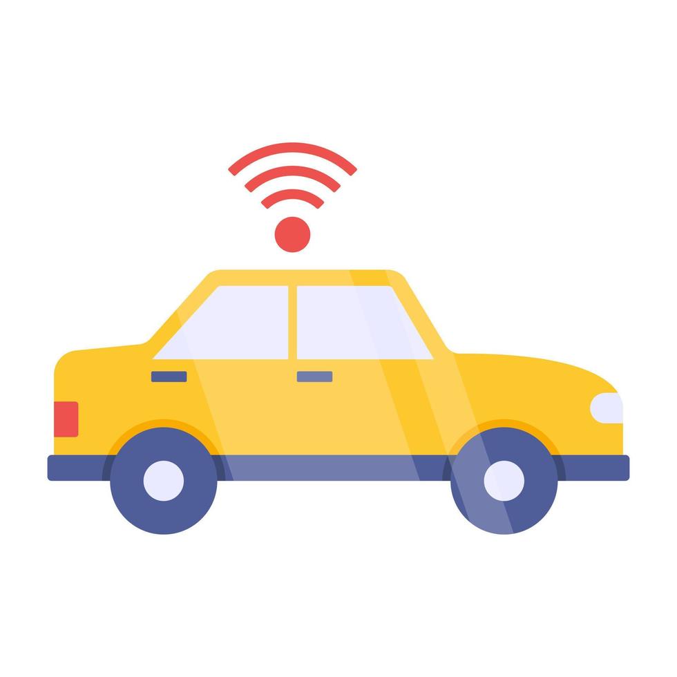 Editable design icon of smart car vector