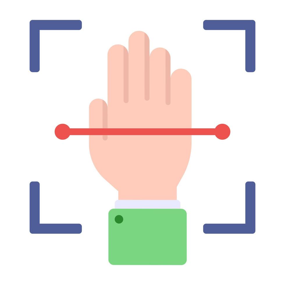 Trendy vector design of hand scanning