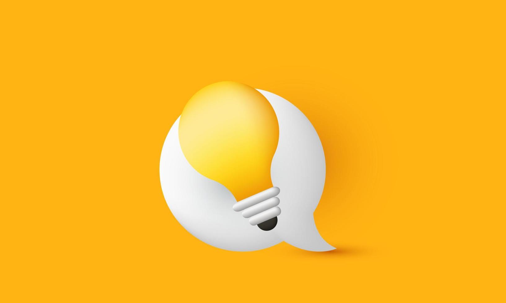 unique 3d cartoon bubble style minimal yellow light isolated on vector