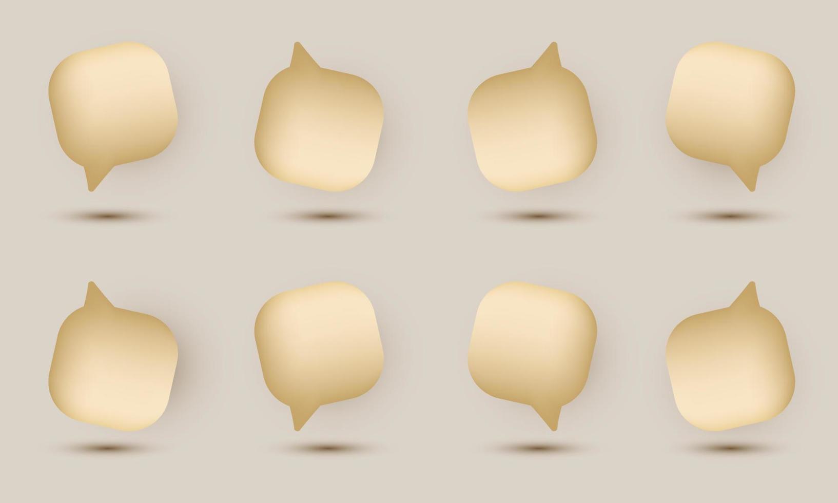 unique realistic set collection cute 3d speech bubble isolated on vector