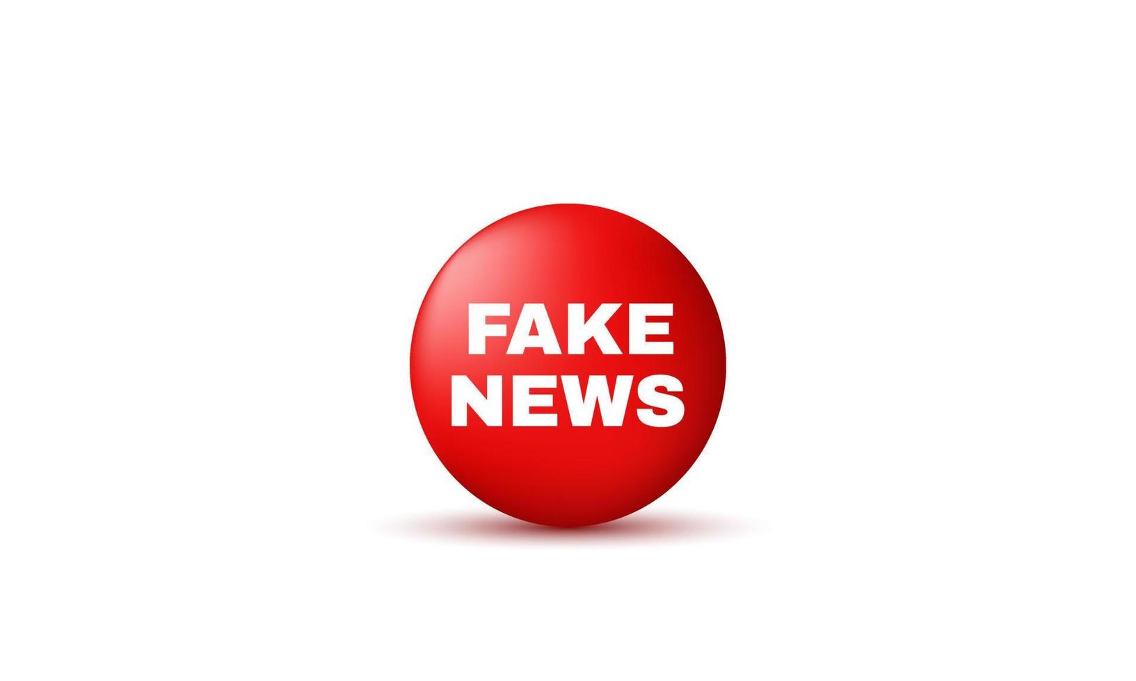 unique realistic 3d circle red fake news grunge rubber stamp design isolated on vector