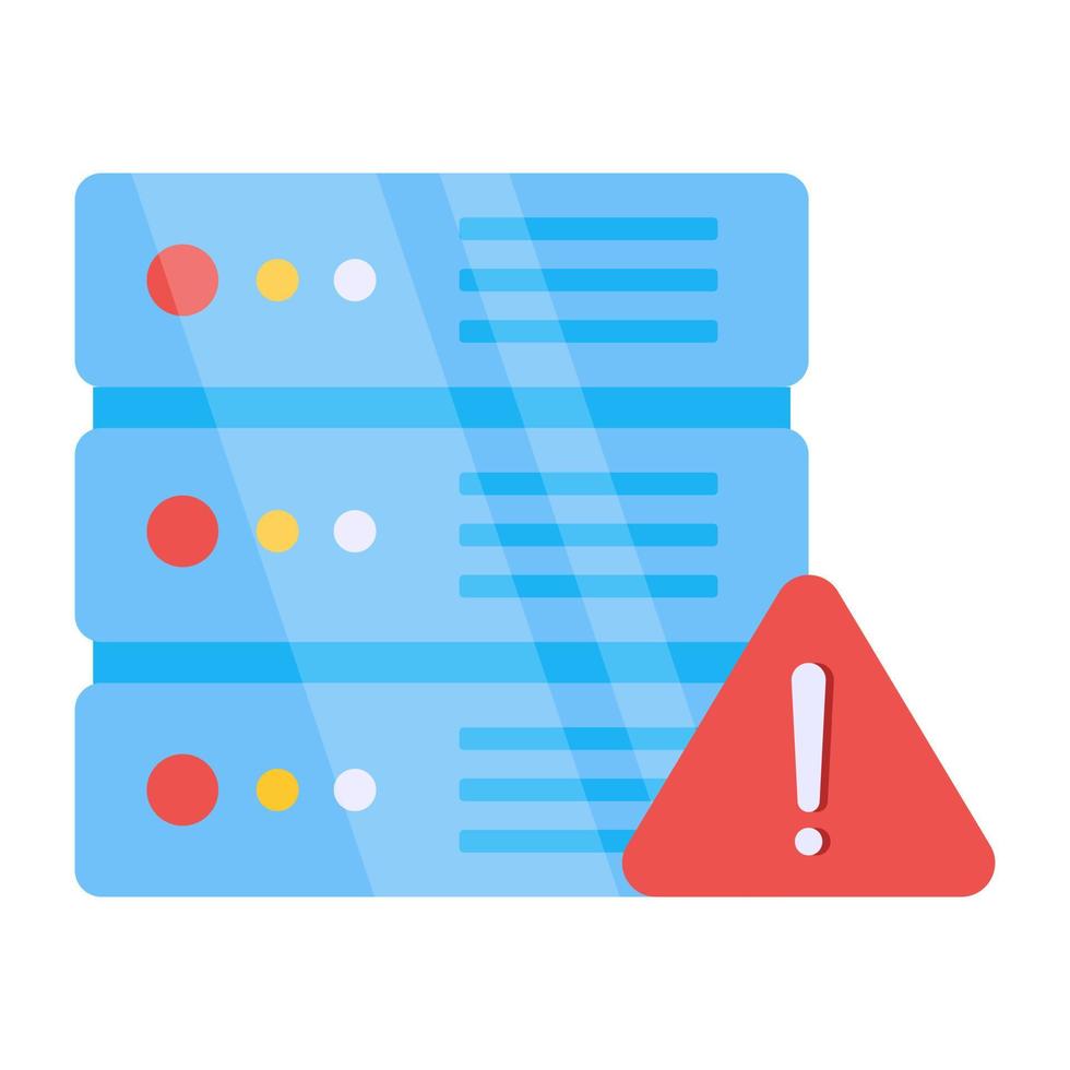 A colored design icon of server error vector