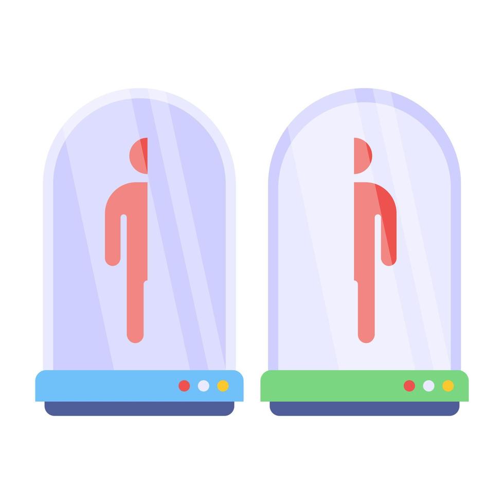 Flat design icon of human cloning vector