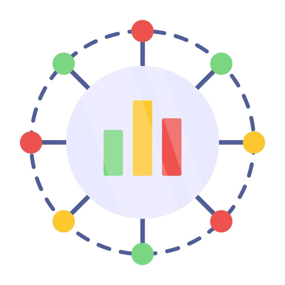 Premium download icon of graph network vector