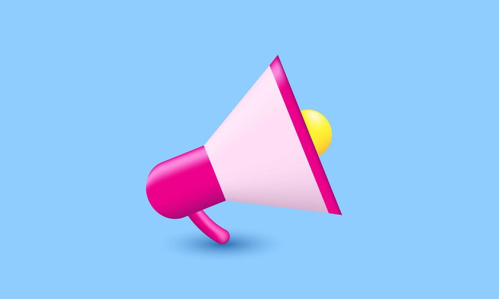 unique realistic megaphone icon simple 3d render illustration design isolated on vector