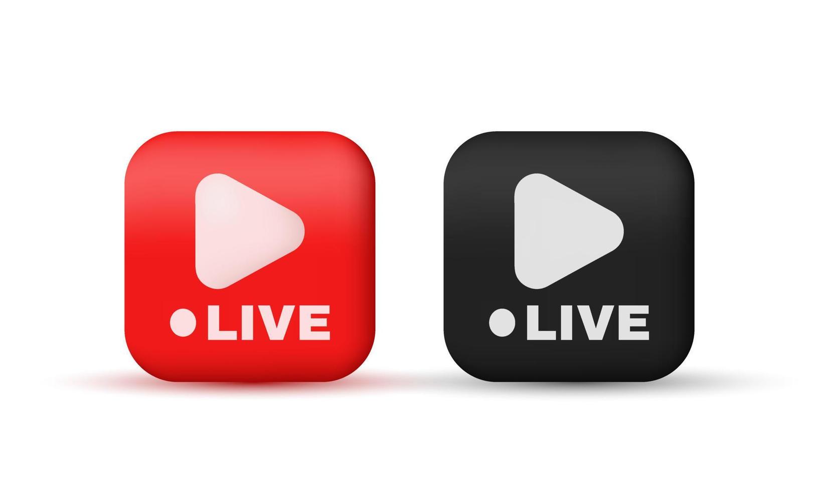 unique vector realistic social media two live streaming 3d icon design isolated on