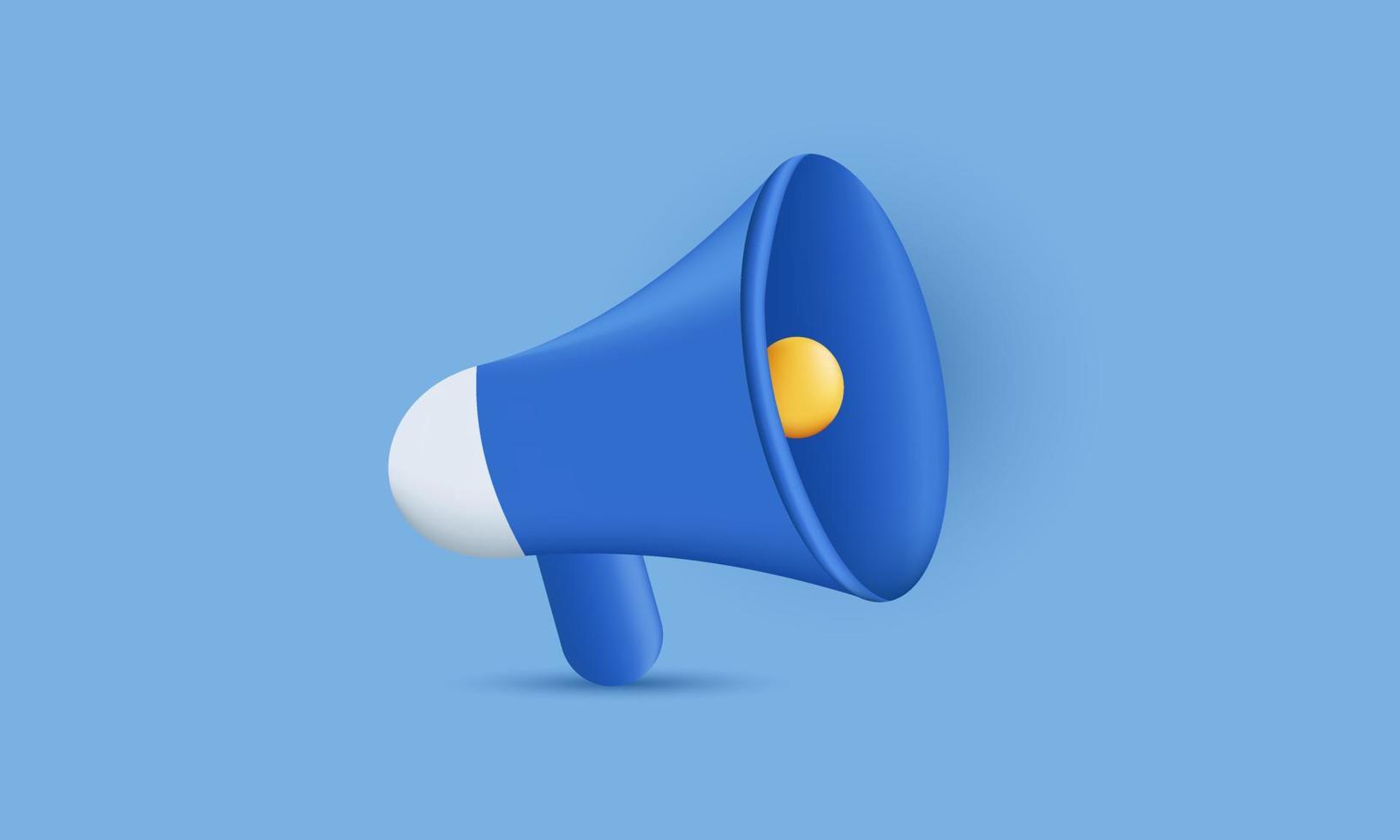 unique realistic 3d cute icon megaphone isolated on vector