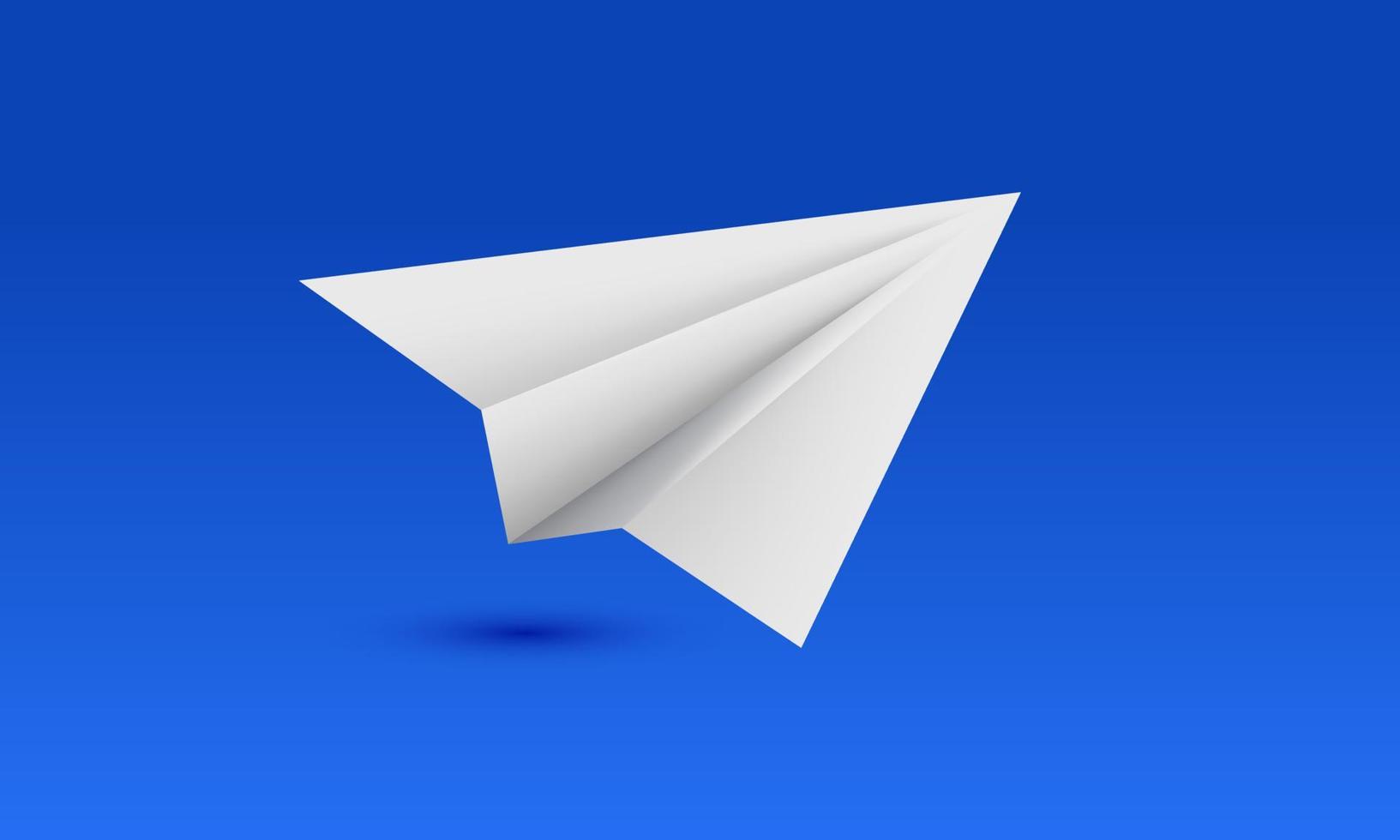 unique realistic 3d white paper airplane isolated on vector