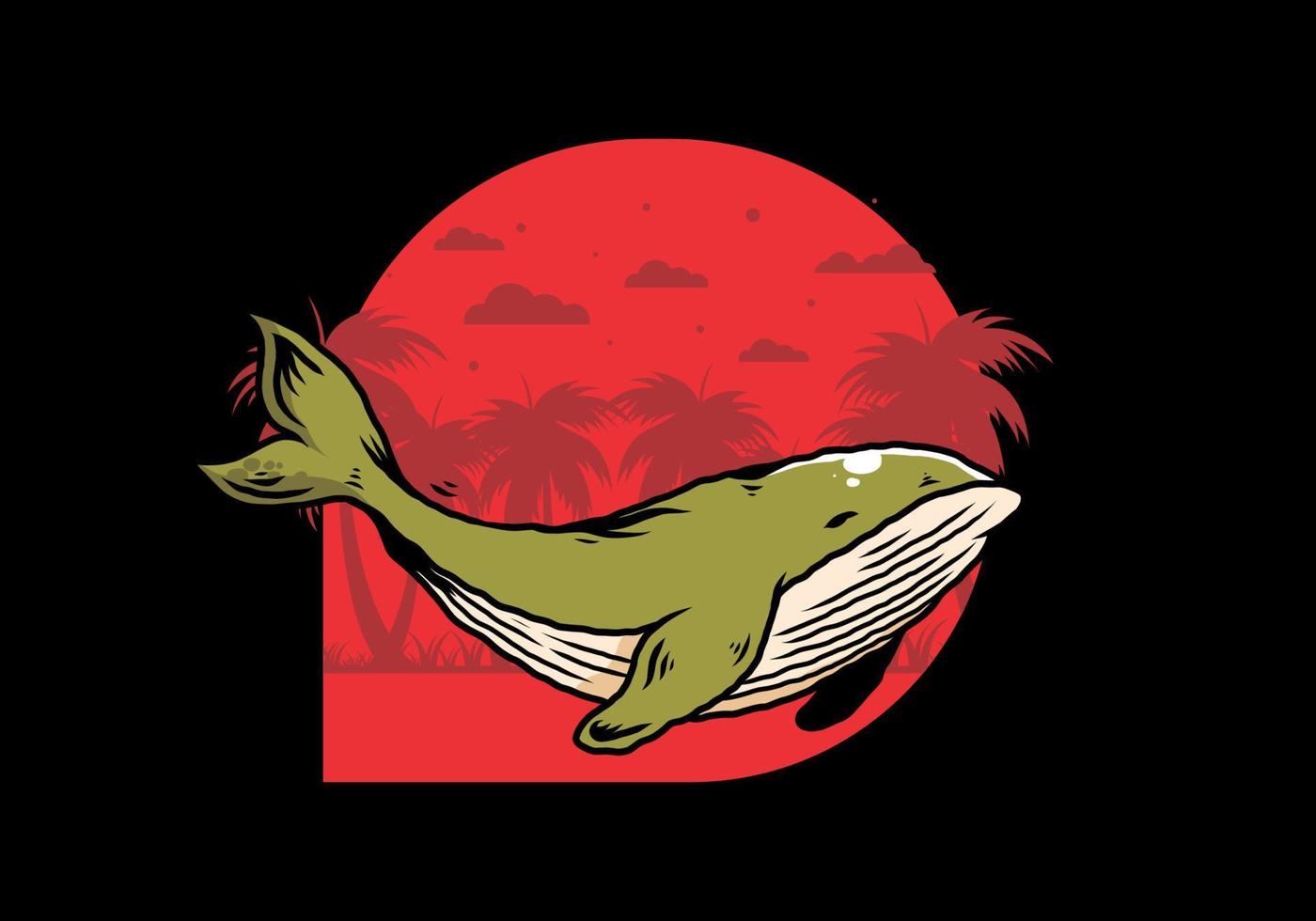 The big whale of ocean illustration vector