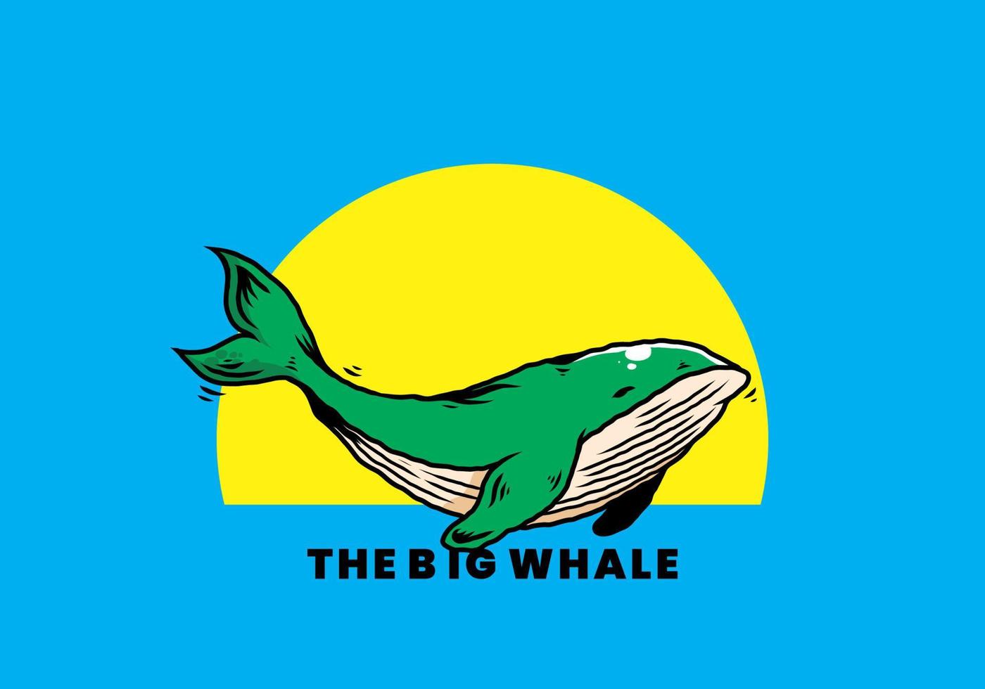 la gran ballena de la ilustración del océano vector