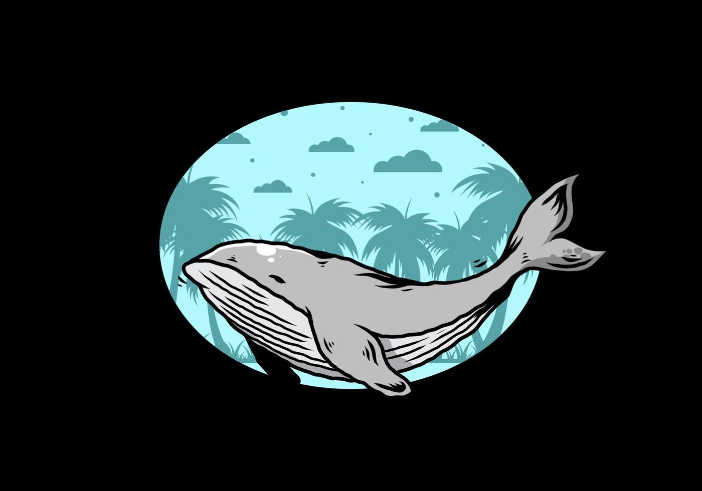 The big whale of ocean illustration vector