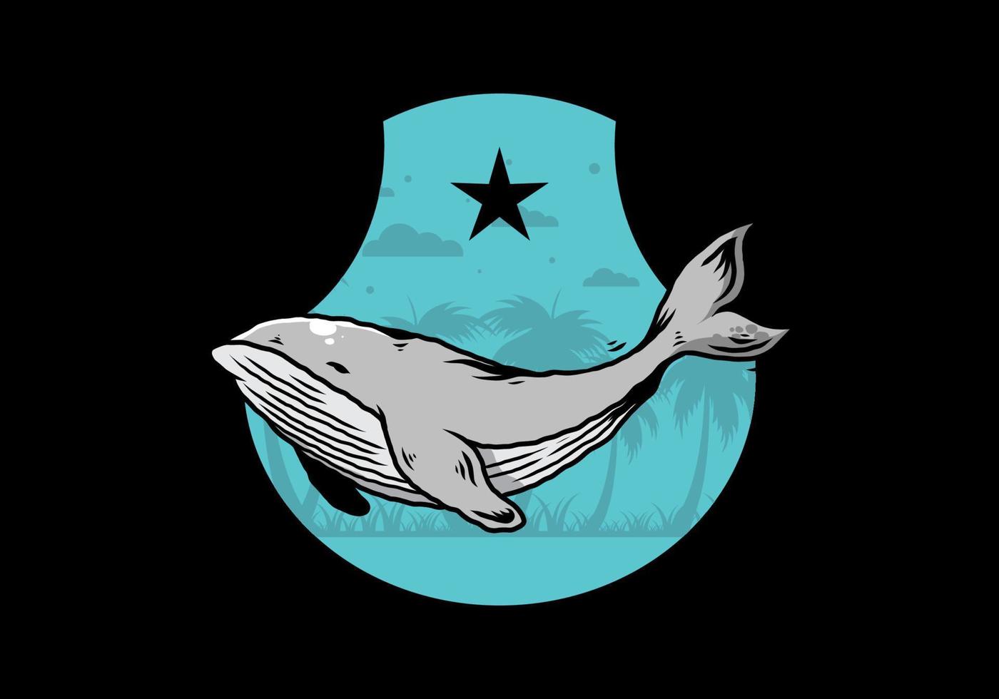 The big whale of ocean illustration vector